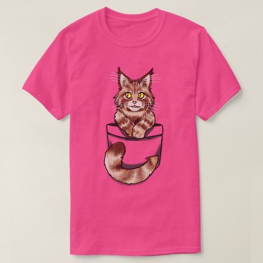 Pocket Cute Maine Coone Kitten T-shirt (Design voorkant)