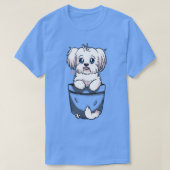 Pocket Cute Maltese Dog T-shirt (Design voorkant)