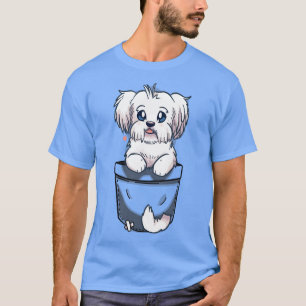 Pocket Cute Maltese Dog T-shirt