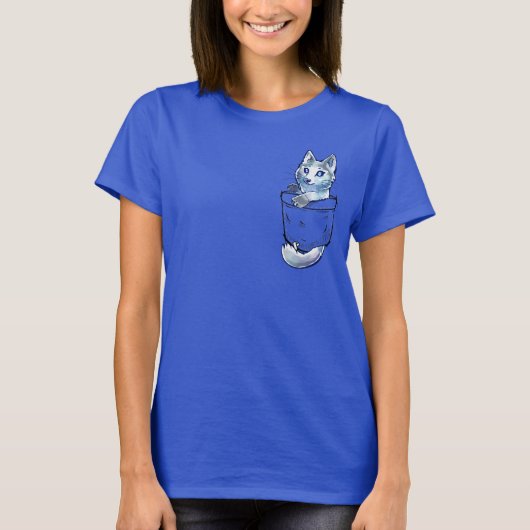 Pocket Cute Marble Fox T-shirt (Voorkant)