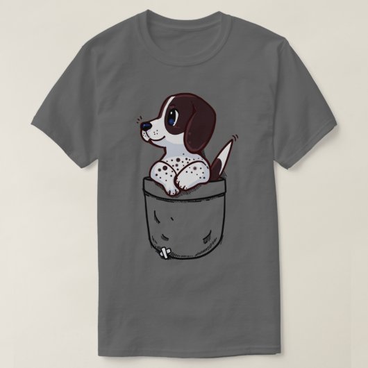 Pocket Cute Pointer Puppy Dog T-shirt (Design voorkant)