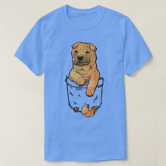 Pocket Cute Shar Pei Dog T-shirt (Design voorkant)