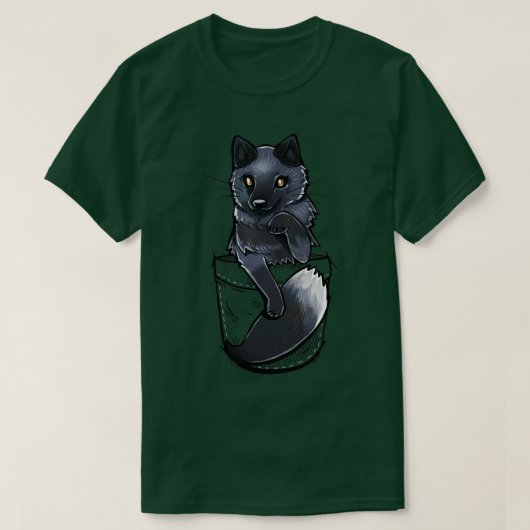 Pocket Cute Silver Fox T-shirt (Design voorkant)