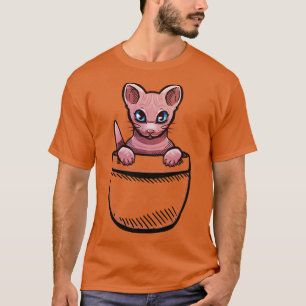 Pocket Cute Sphynx Cat T-shirt