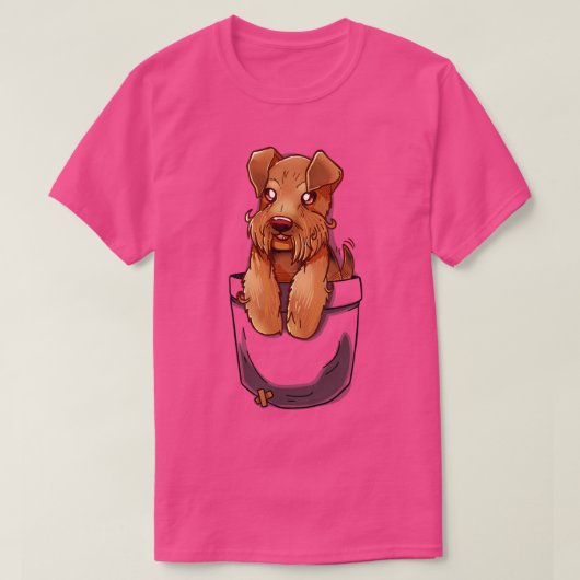 Pocket Cute Welsh Terrier Dog T-shirt (Design voorkant)
