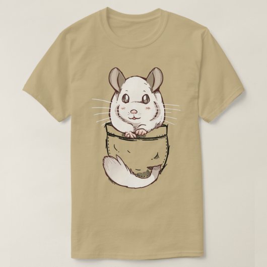 Pocket Cute White Chinchilla T-shirt (Design voorkant)