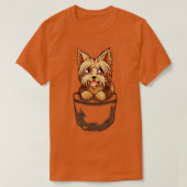 Pocket Cute Yorkshire Terrier Puppy T-shirt (Design voorkant)