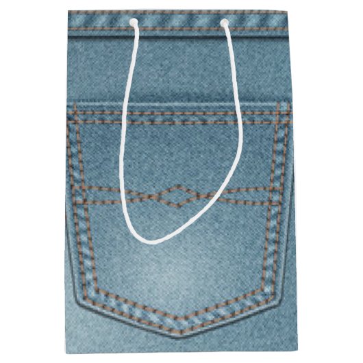 Pocket Denim Blue Jeans Medium Cadeauzakje (Voorkant)