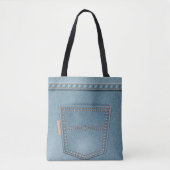Pocket Denim Blue Jeans Tote Bag (Voorkant)