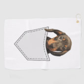 Pocket Dog Dachshund Golfhanddoek (Horizontaal)