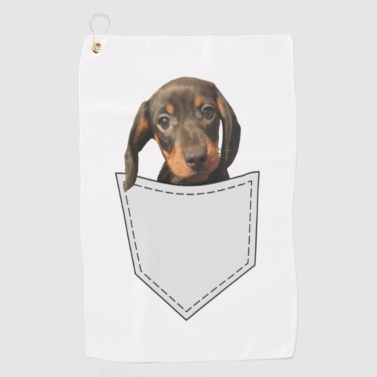 Pocket Dog Dachshund Golfhanddoek (Voorkant)