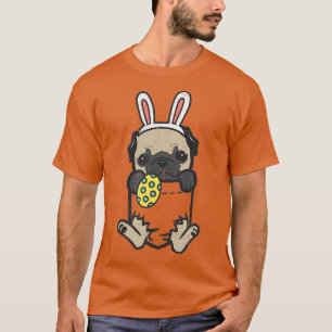 Pocket Easter Pug Feet Bunny Hondenliefhebber Owne T-shirt