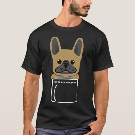 Pocket French Bulldog Frenchie T-shirt (Voorkant)