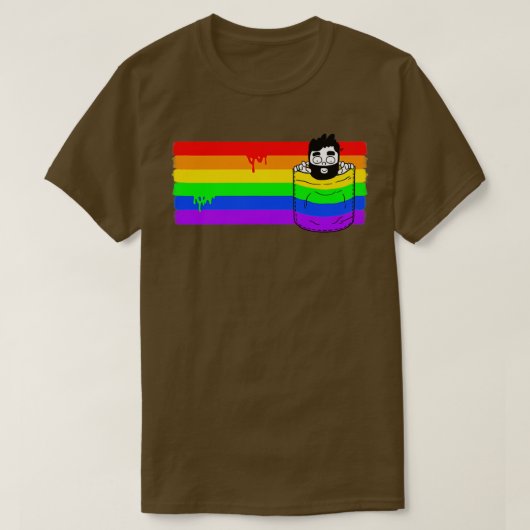 Pocket Gay Pride T-shirt (Design voorkant)