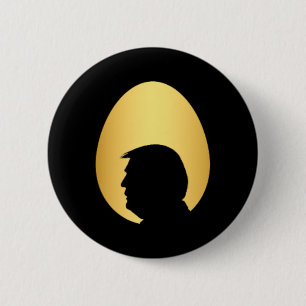 Pocket Golden Egg Hunt Trump 45 47 Silhouette Happ Ronde Button 5,7 Cm