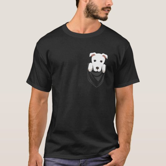 Pocket Graphic White Dog T-shirt (Voorkant)