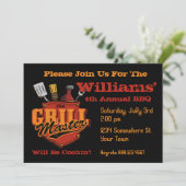 Pocket Grill Master BBQ-uitnodigingen Kaart (Staand voorkant)