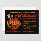 Pocket Grill Master BBQ-uitnodigingen Kaart (Voorkant / Achterkant)