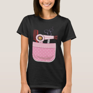 Pocket Hair Blower Comb Scissor Hairstyle Barber H T-shirt