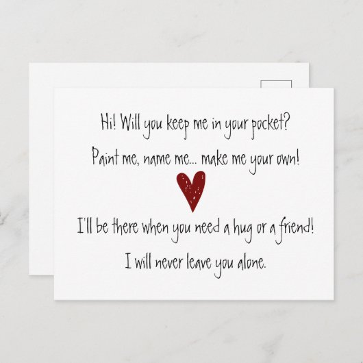 Pocket Hug Note Kaart (Voorkant / Achterkant)