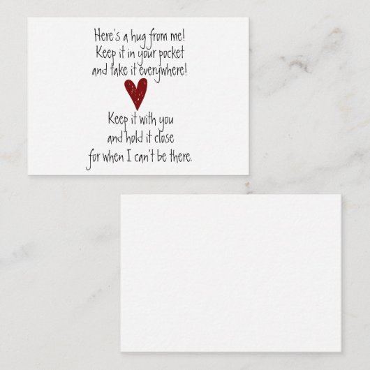 Pocket Hug Note Kaart Notitiekaartje (Voorkant / Achterkant)