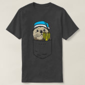 Pocket Jewish Otter Menorah Hanukkah Chanukah Anim T-shirt (Design voorkant)