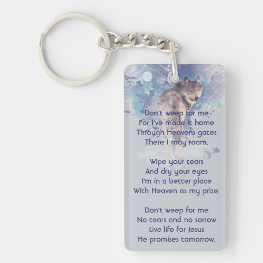 Pocket Keepomwille Memorial Herdenking Wolf Sleutelhanger (Voorkant)