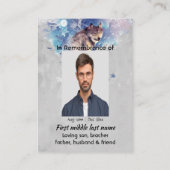 Pocket Keepomwille Memorial Herdenking Wolf Visitekaartje (Achterkant)