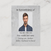 Pocket Keepomwille Memorial Herdenking Wolf Visitekaartje (Achterkant)