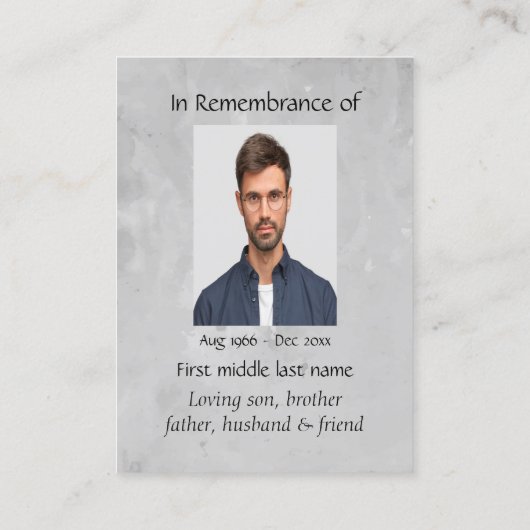 Pocket Keepomwille Memorial Herdenking Wolf Visitekaartje (Achterkant)