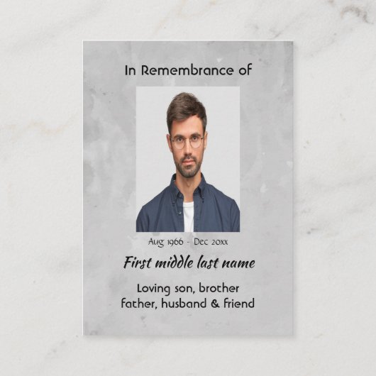 Pocket Keepomwille Memorial Herdenking Wolf Visitekaartje (Achterkant)