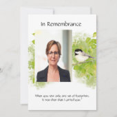 Pocket Keepsake Memorial Chickadee Natuur Vogelkun Kaart (Voorkant)
