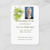 Pocket Keepsake Memorial Chickadee Natuur Vogelkun Visitekaartje (Achterkant)