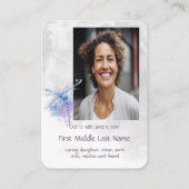 Pocket Keepsake Memorial Herdenking Dragonfly kuns Visitekaartje (Achterkant)