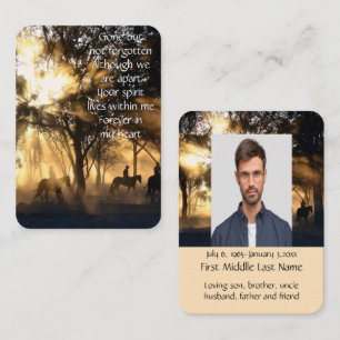 Pocket Keepsake Memorial Ochtend Zonneschijn Paard Visitekaartje