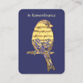 Pocket Keepsake Memorial Onthoud Muziek Song Bird Visitekaartje (Voorkant)