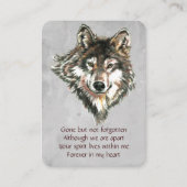 Pocket Keepsake Memorial voor Wolf Lovers Fans Visitekaartje (Voorkant)