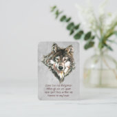 Pocket Keepsake Memorial voor Wolf Lovers Fans Visitekaartje (Staand voorkant)