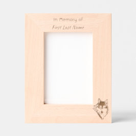 Pocket Keepsake Memorial Wolf kijkt terug Gegraveerde Lijstjes