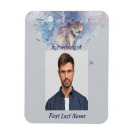 Pocket Keepsake Memorial Wolf kijkt terug Magneet