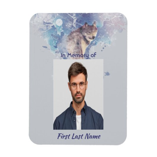 Pocket Keepsake Memorial Wolf kijkt terug Magneet (Verticaal)