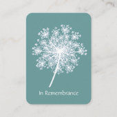 Pocket Keepsake Remembrance Queen Anne Lace Flower Visitekaartje (Voorkant)
