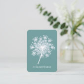 Pocket Keepsake Remembrance Queen Anne Lace Flower Visitekaartje (Staand voorkant)