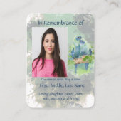 Pocket Keepsake Remembrance Tropische Papegaaien B Visitekaartje (Achterkant)