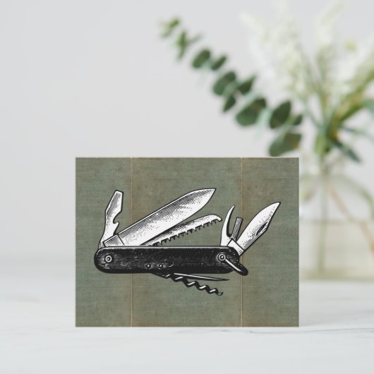  Pocket Knife Art Briefkaart (Staand voorkant)