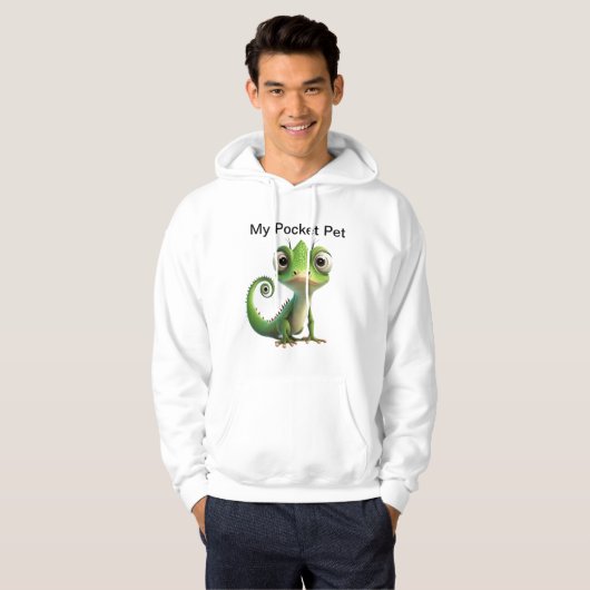 Pocket Lizard Buddy – Schattige reptiel Kinder T-s Hoodie (Voorkant volledig)