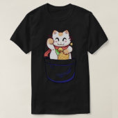 Pocket Lucky Cat T-shirt (Design voorkant)