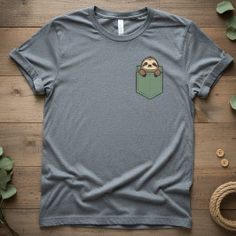 Pocket Luiaard — Cute Pocket TDesign, Minimaal Lui T-shirt