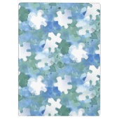 Pocket-map van geschilderd blauw en groen puzzelst klembord (Achterkant)