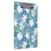 Pocket-map van geschilderd blauw en groen puzzelst klembord (Rechts)